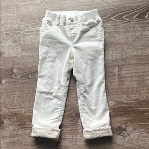 Gap Corduroy Off White Lined Roll Cuff Pants size 4T